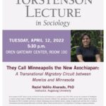 Poster for the Spring 2022 Torstenson Lecture featuring Prof. Raziel Valiño Alvarado.